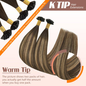 Close-up of Sunny Hair Ktip extensions keratin bond