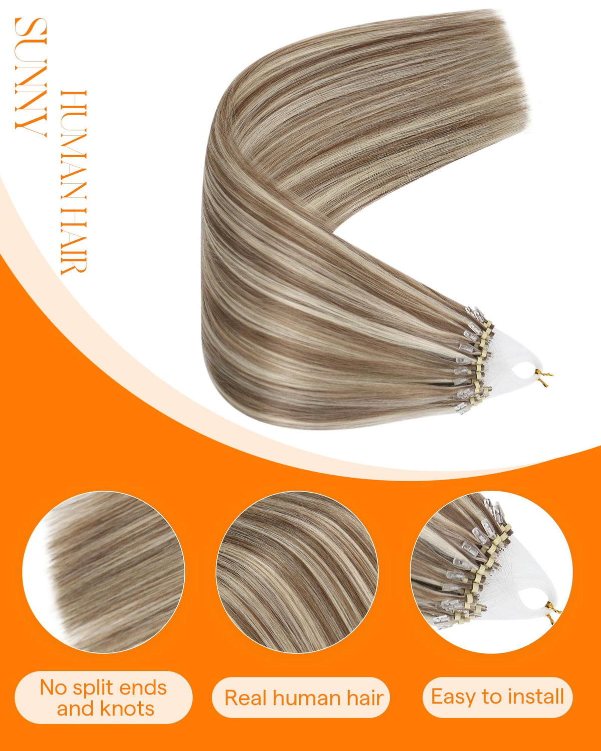 Close-up of Sunny Hair micro bead installation