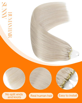Close-up of Sunny Hair Micro Link Extensions micro rings