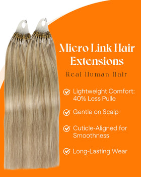 Close-up of Sunny Hair Microlink Hair Extensions micro rings