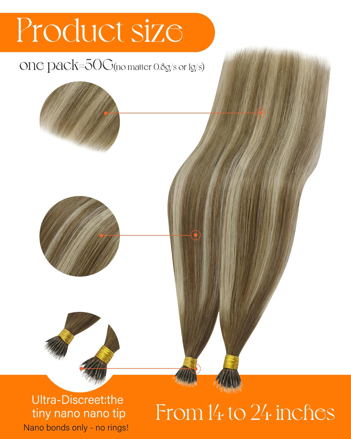 Close-up of Sunny Hair Nano Rings for easy application