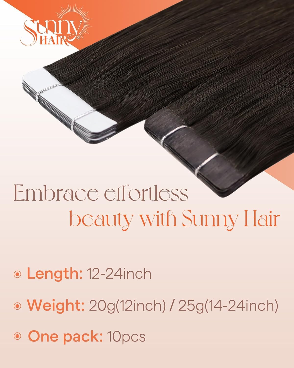 Close-up of Sunny Hair Tape in Hair Extensions adhesive tape
