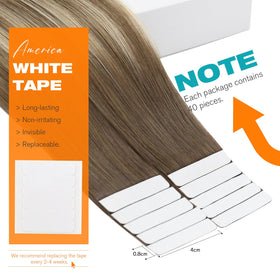 Close-up of Sunny Hair Tape in Hair Extensions adhesive tape