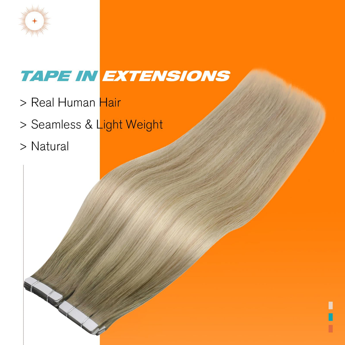 Close-up of Sunny Hair Tape in Hair Extensions showing texture