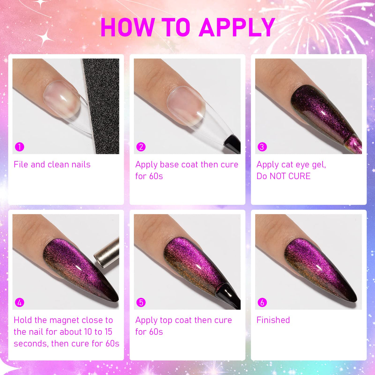 Close-up of SUPWEE Cat Eye Gel Polish with magnetic stick