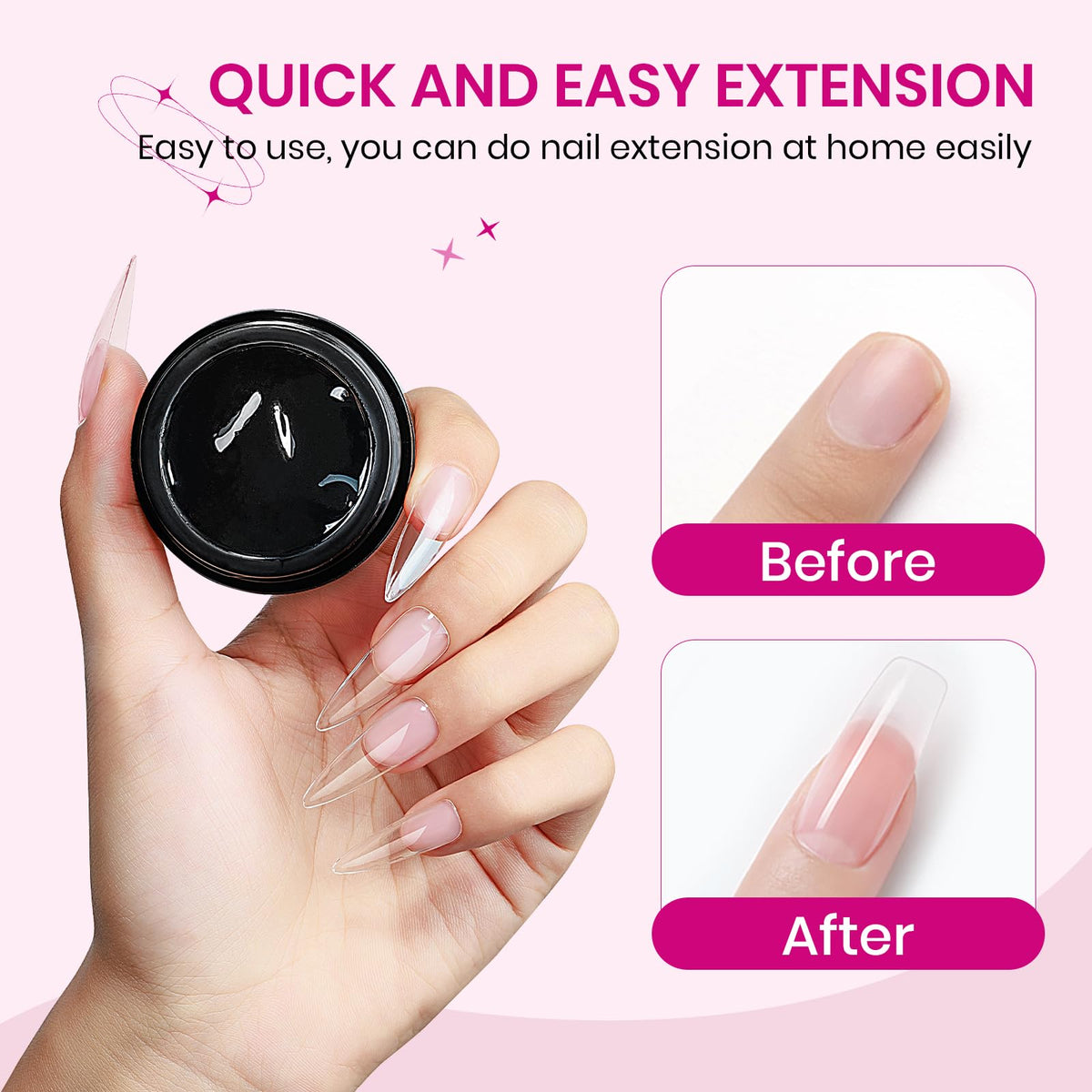 Close-up of SUPWEE Molding Gel in use on nails