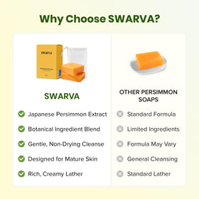 Close-up of Swarva Japanese Persimmon Soap bar showing texture