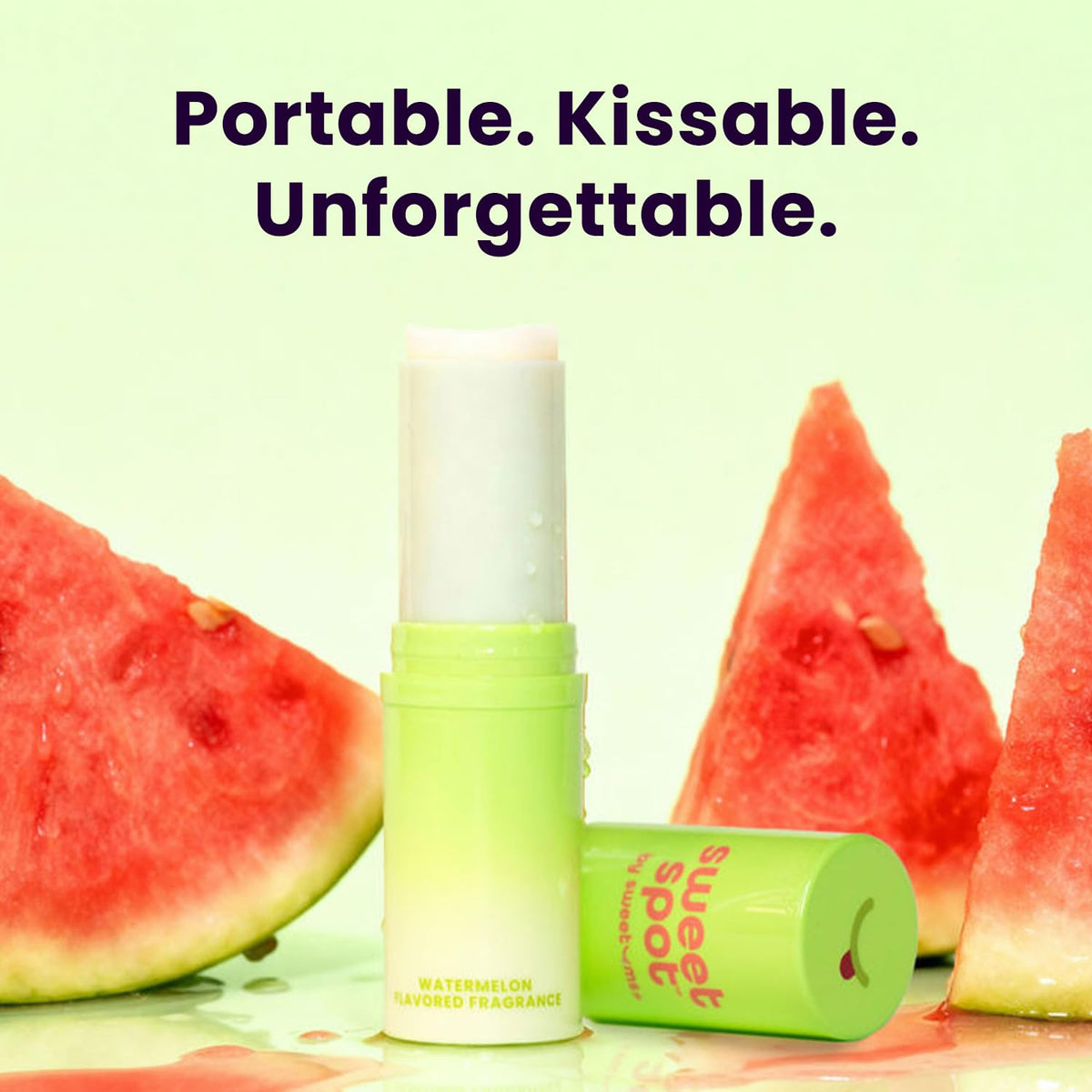 Close-up of Sweetums Watermelon Solid Perfume Stick texture