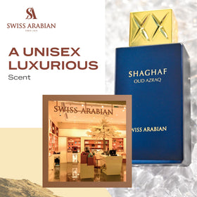 Close-up of Swiss Arabian Shaghaf Oud Azraq fragrance notes