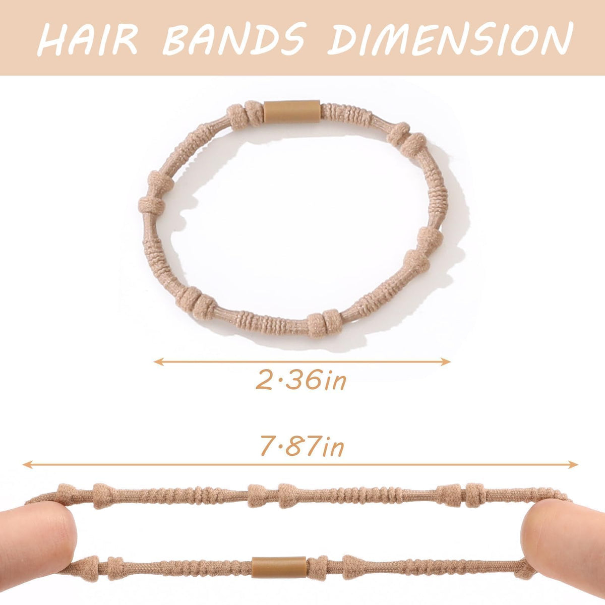 Close-up of SYGY boho hair tie on a wrist