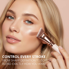 Close-up of synthetic bristles on Lamora contour brush
