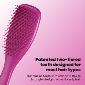 Close-up of TANGLE TEEZER brush teeth showing two-tiered design