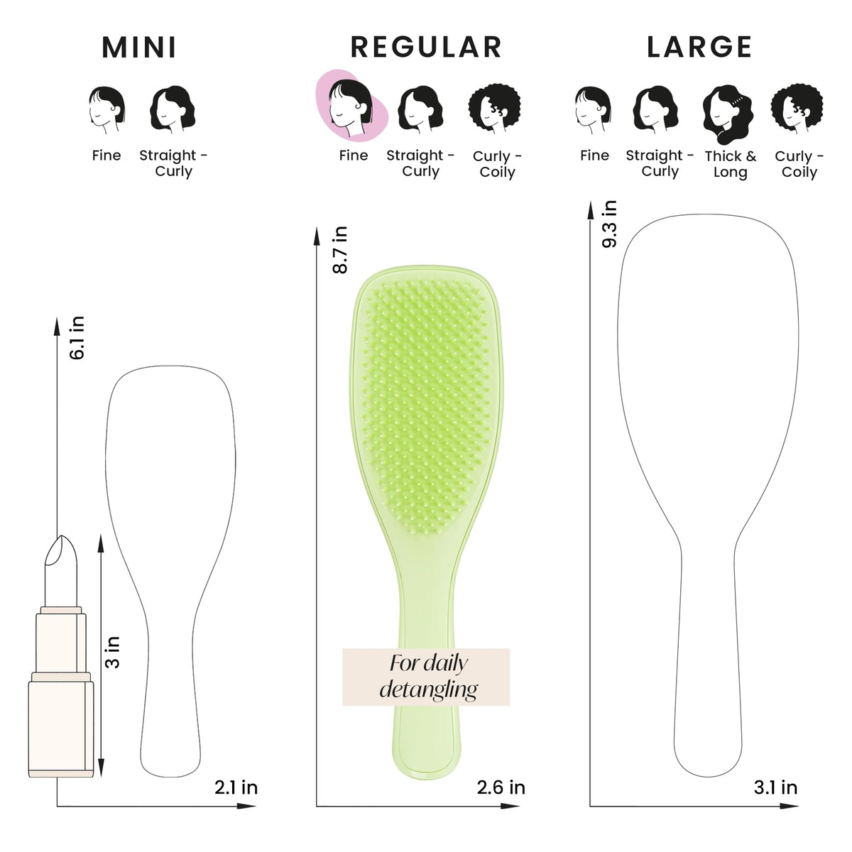 Close-up of TANGLE TEEZER Plant-Based Ultimate Detangler Brush teeth
