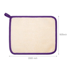 Close-up of Tatuo exfoliating washcloth showing rough and soft textures