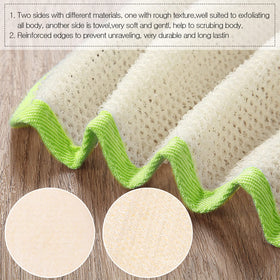 Close-up of Tatuo exfoliating washcloth showing rough texture