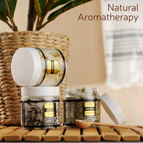 Close-up of Tea Tree Epsom Salt jar from LOVERY