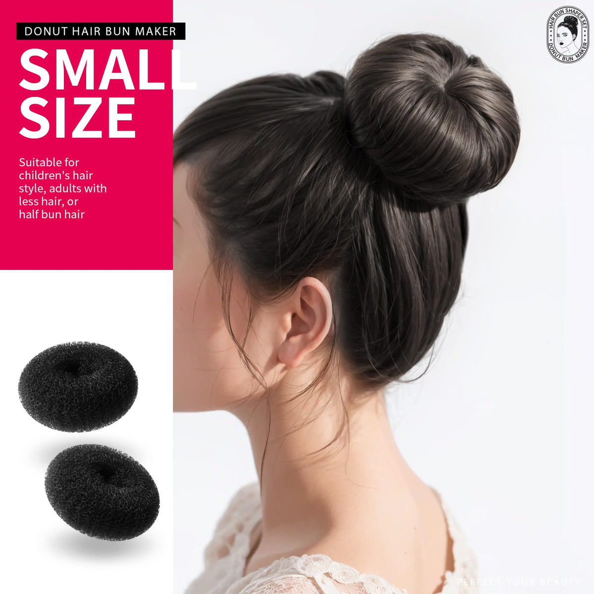 Close-up of Teenitor bun makers in various sizes