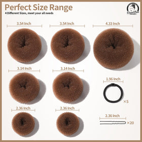 Close-up of Teenitor small and medium bun makers in light brown
