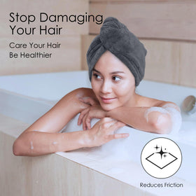 Close-up of TENSTARS Hair Towel Wrap elastic loop design
