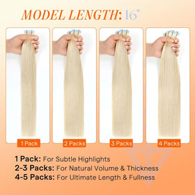 Close-up of the adhesive tape on Full Shine extensions