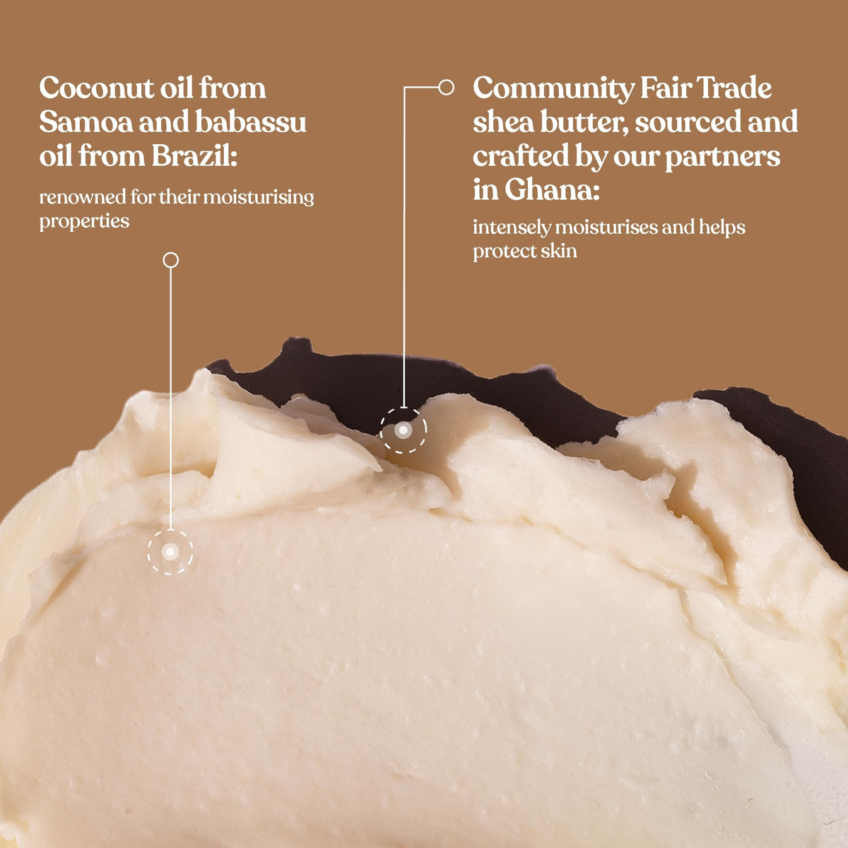 Close-up of The Body Shop Coconut Body Butter creamy texture