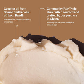Close-up of The Body Shop Coconut Body Butter creamy texture