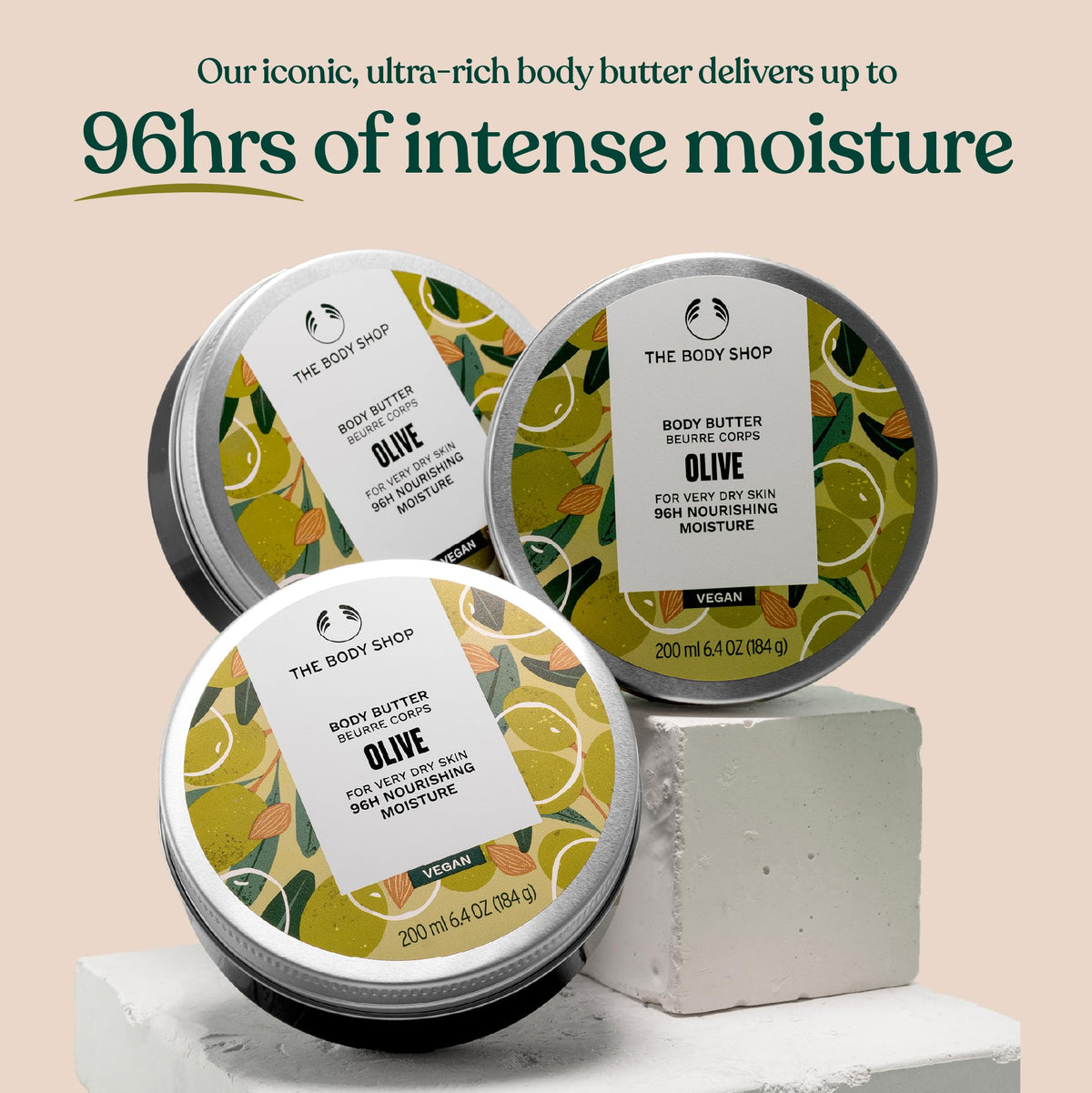 Close-up of The Body Shop Olive Body Butter texture