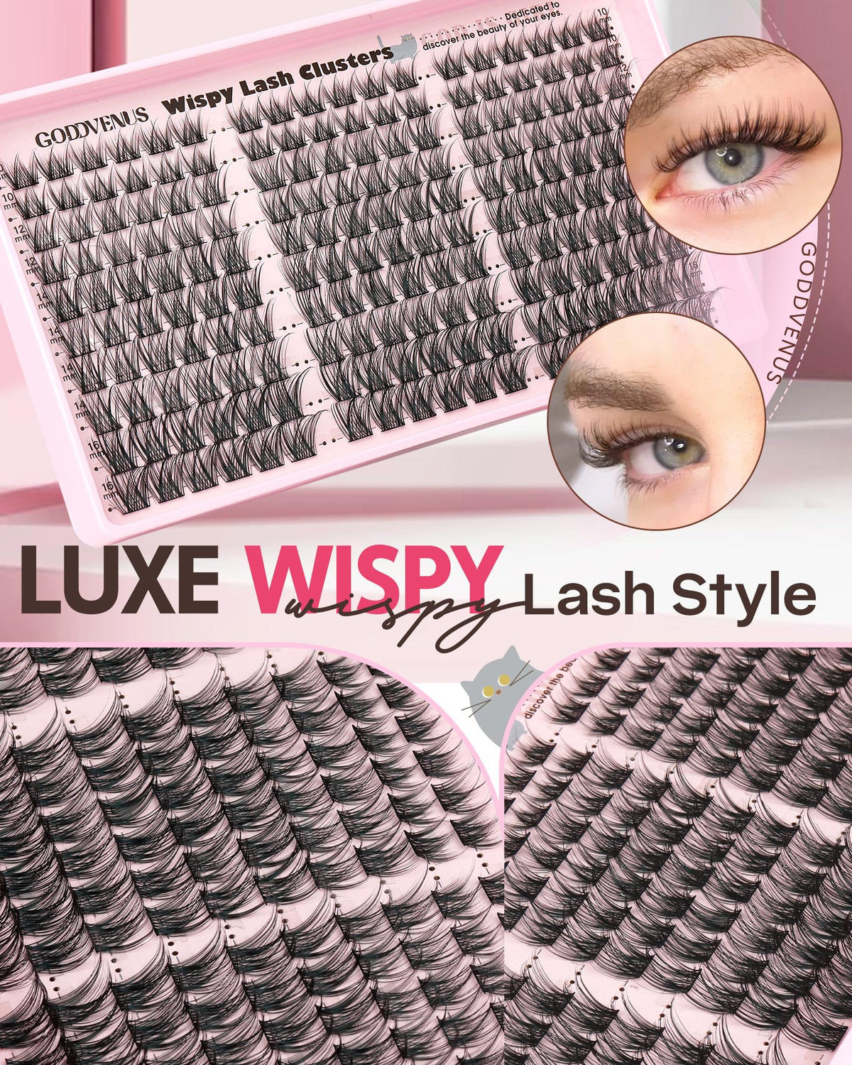 Close-up of the cotton band on Goddvenus Wispy Lash Clusters