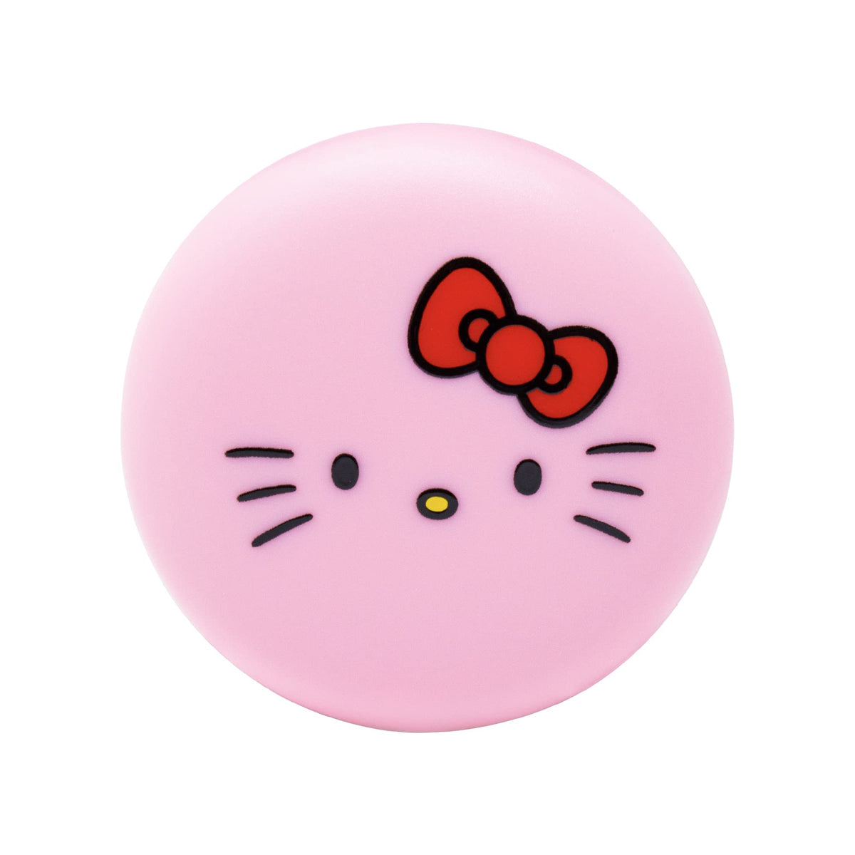 Close-up of The Crème Shop Hello Kitty Macaron Lip Balm showing packaging