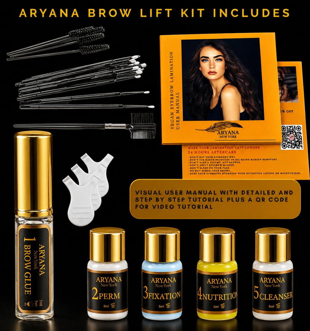 Close-up of the duo brush included in the Brow Lift Kit