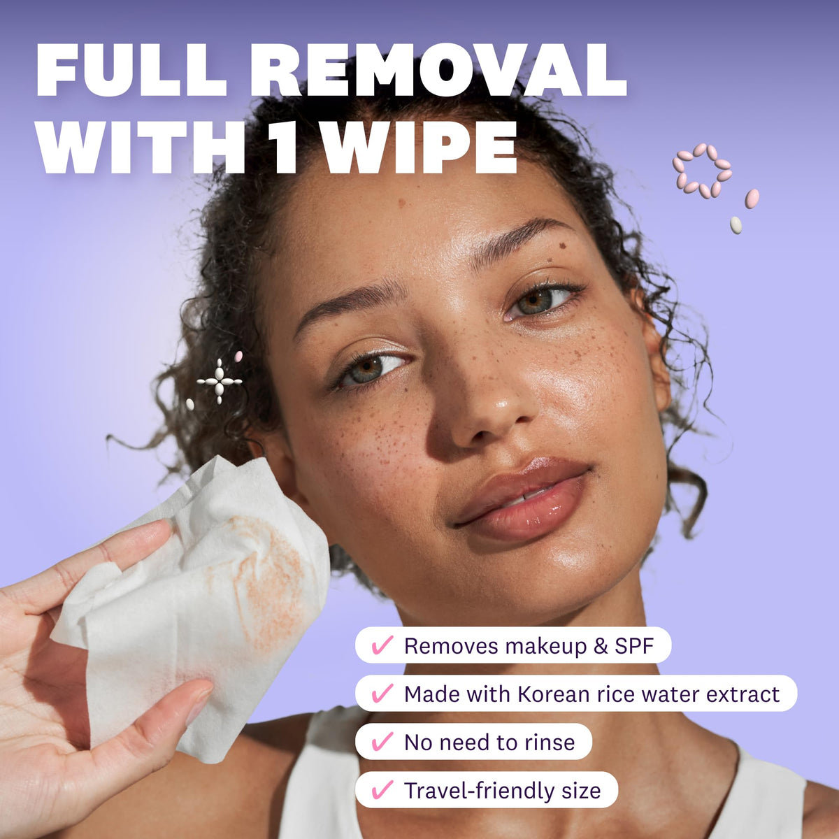 Close-up of The Face Shop Rice Water Bright Cleansing Wipes texture