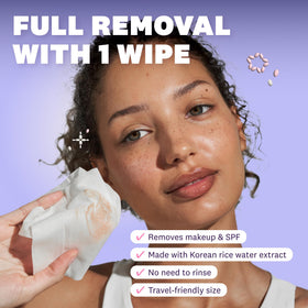 Close-up of The Face Shop Rice Water Bright Cleansing Wipes texture