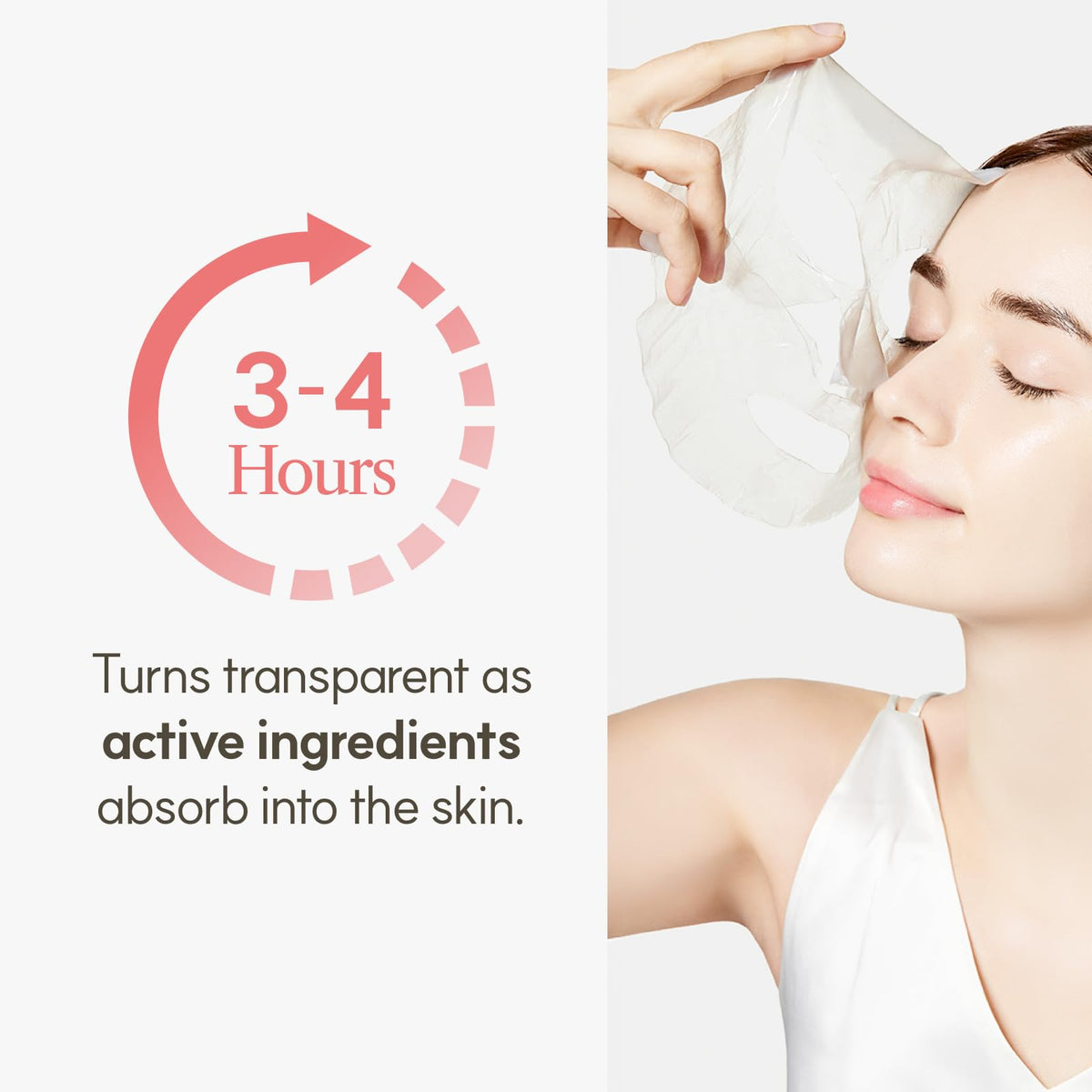 Close-up of The Face Shop Rose PDRN Pink Collagen Face Mask texture