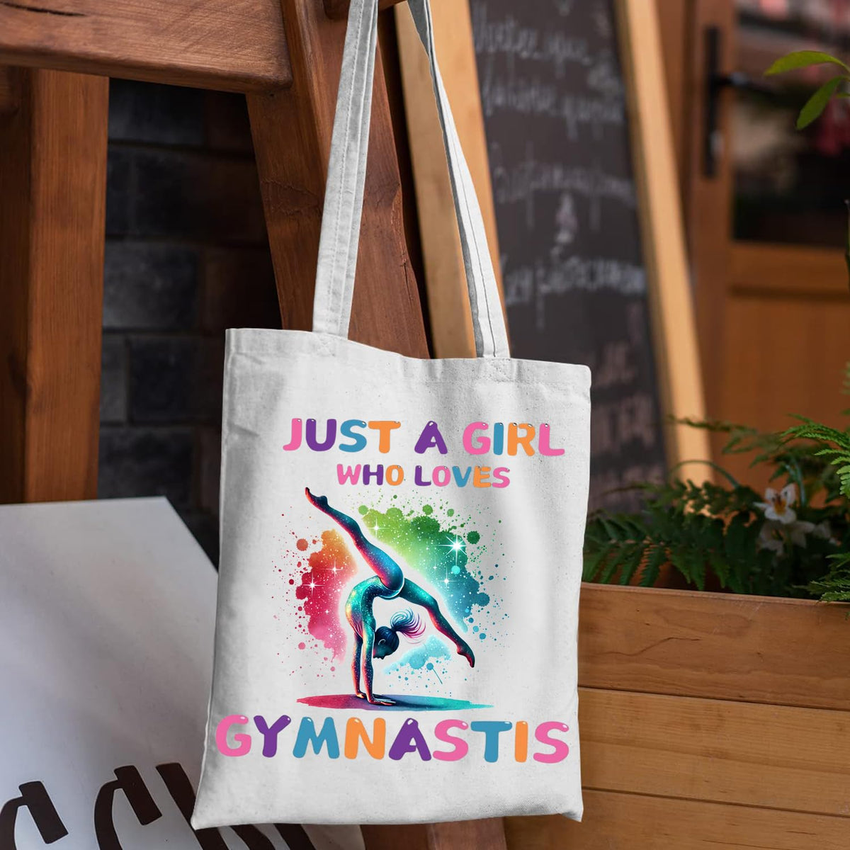 Close-up of the gymnastics makeup bag showing design details