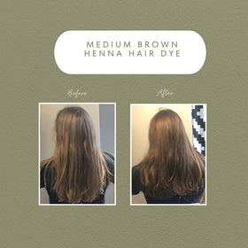 Close-up of The Henna Guys Medium Brown Henna Hair Dye powder