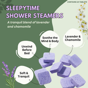 Close-up of The Herbal Zen lavender shower steamer with essential oils