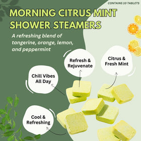 Close-up of The Herbal Zen shower steamer with citrus and mint scent