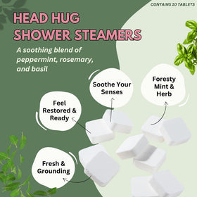 Close-up of The Herbal Zen Shower Steamer with essential oil blend