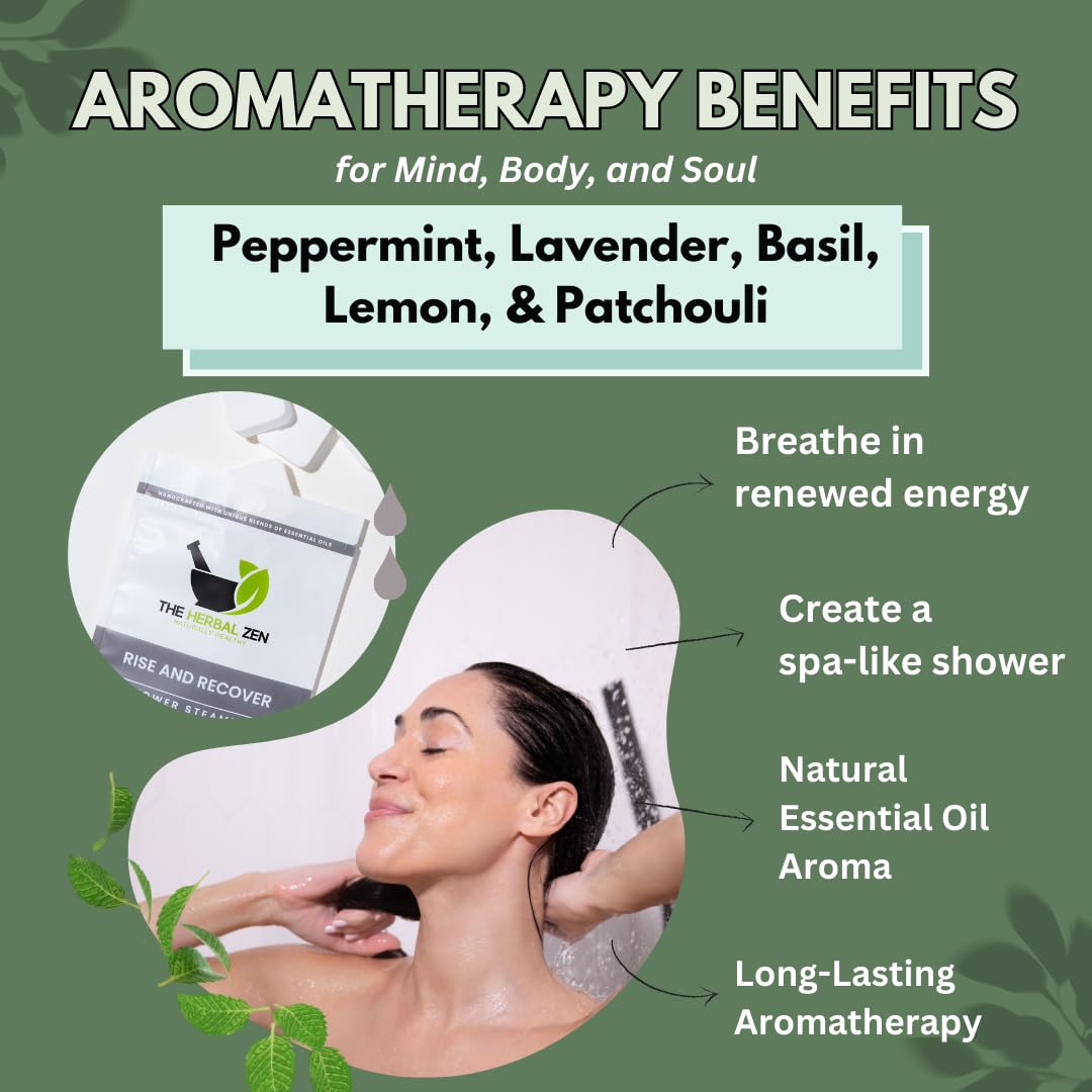 Close-up of The Herbal Zen Shower Steamer with essential oils