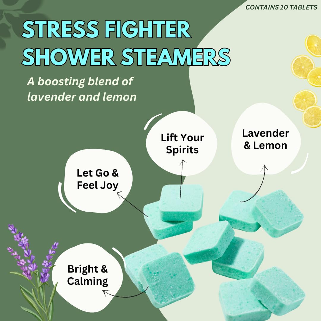 Close-up of The Herbal Zen Shower Steamer with lavender and lemon scent