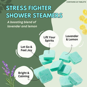 Close-up of The Herbal Zen Shower Steamer with lavender and lemon scent