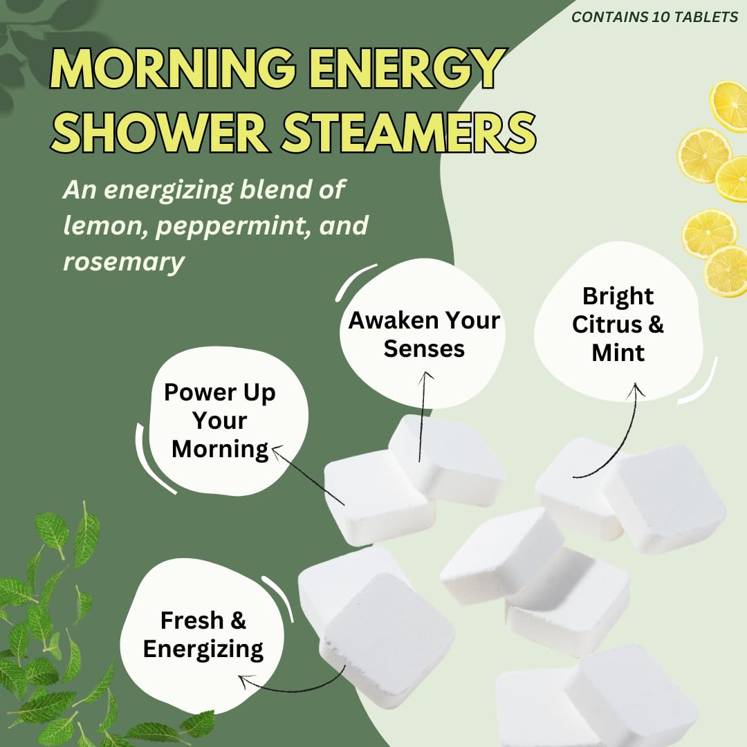 Close-up of The Herbal Zen Shower Steamer with peppermint and lemon scent
