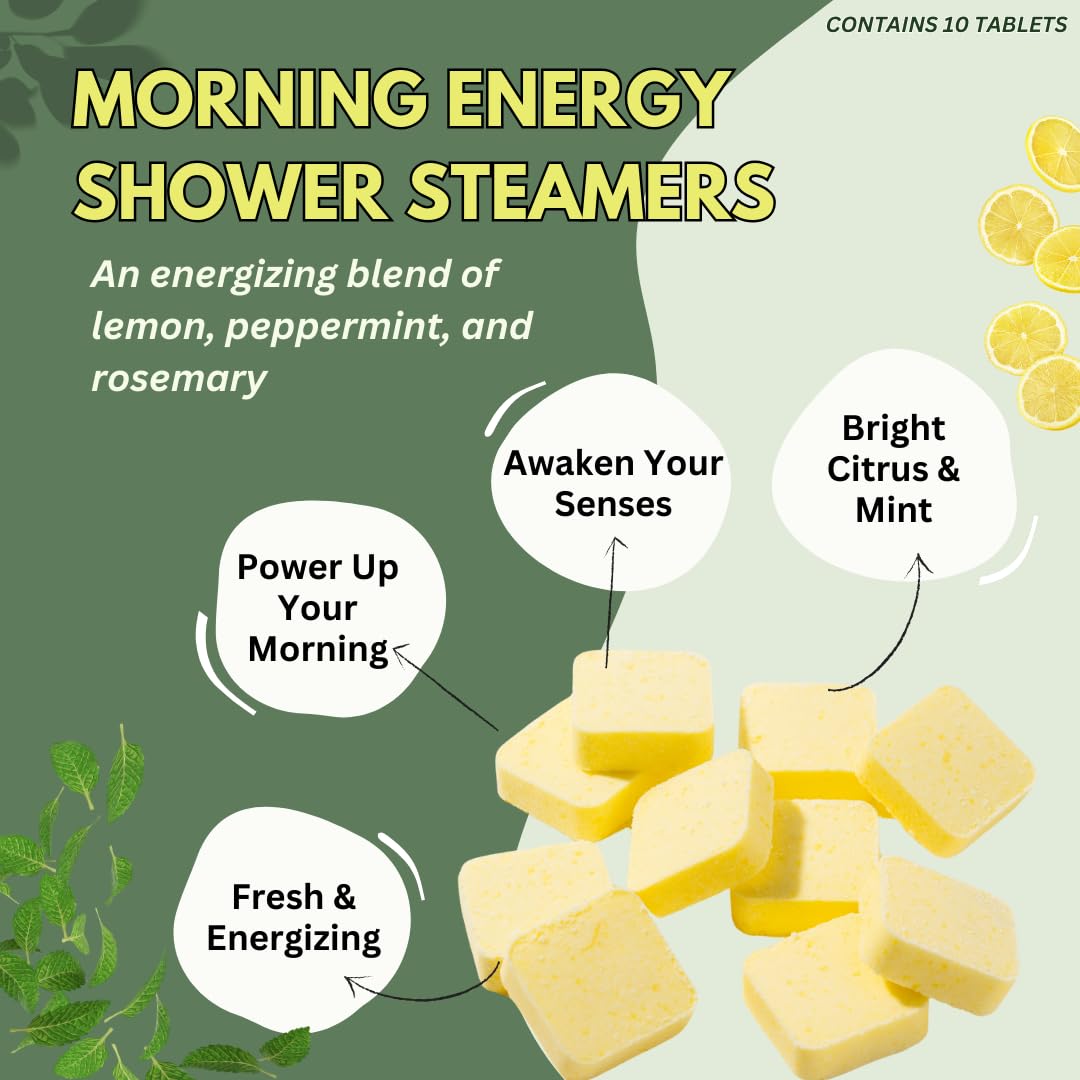 Close-up of The Herbal Zen shower steamers with peppermint and lemon scent