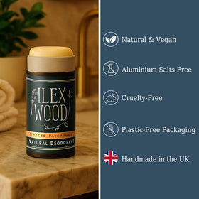 Close-up of The Ilex Wood Natural Deodorant Spiced Patchouli showing texture