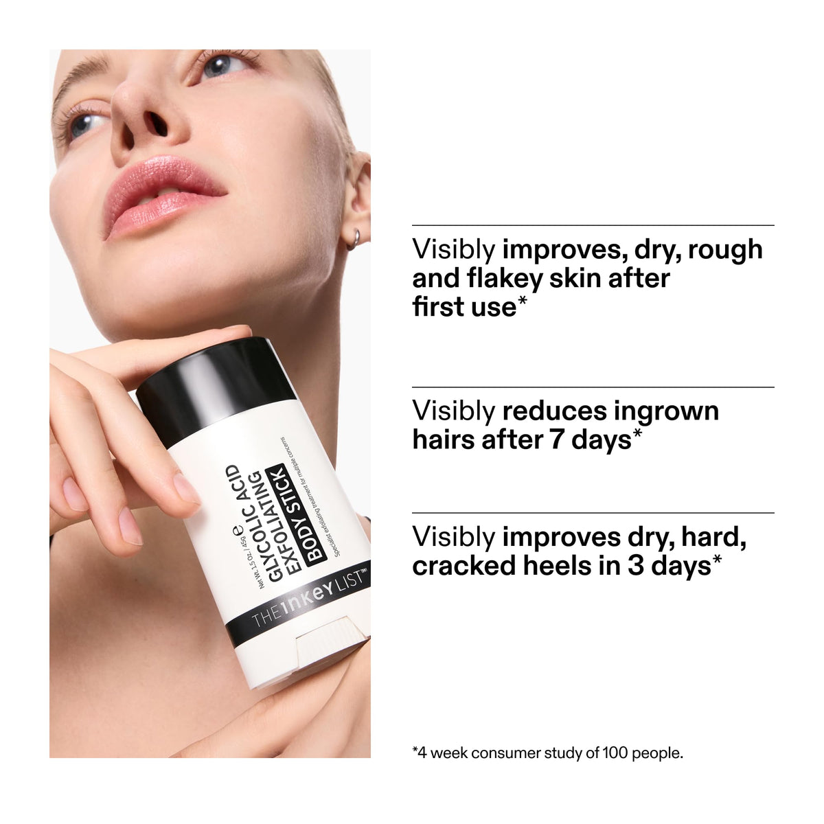 Close-up of The INKEY List Glycolic Acid Exfoliating Body Stick