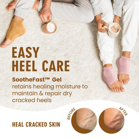 Close-up of the moisturizing gel lining in Dr. Frederick's Fuzzy Heel Socks