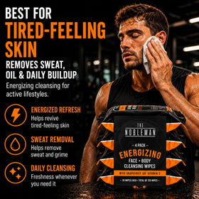 Close-up of The Nobleman Energizing Grapefruit Cleansing Wipes