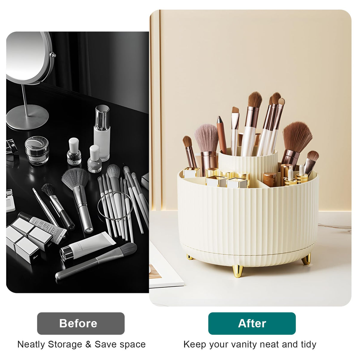 Close-up of the smooth surface of Diesisa Makeup Brush Holder