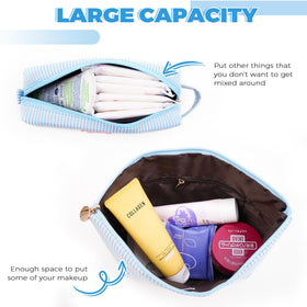 Close-up of the sturdy zipper on Btffitting makeup bag