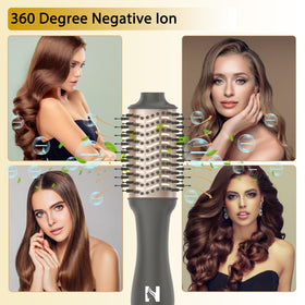 Close-up of the temperature settings on Nicebay Hair Dryer Brush